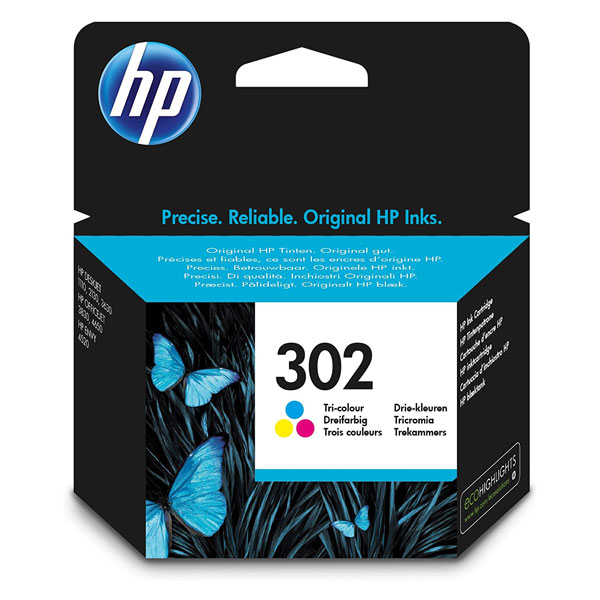 302-4 HP Original 302 Tri-color Ink Cartridges - Image 1