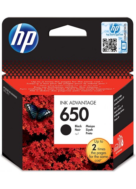650bK HP 650 Black Original Ink Advantage Cartridge - Image 1